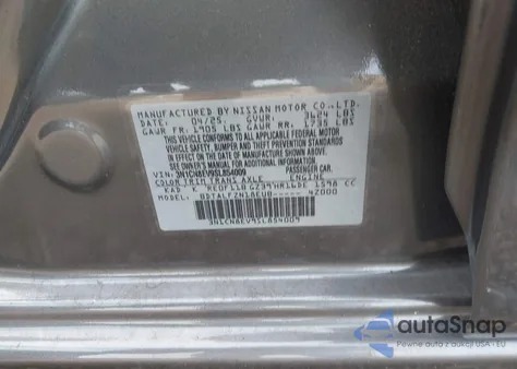 2025 Nissan Versa 1.6 Sv из США, поврежденный, VIN 3N1CN8EV9SL854009